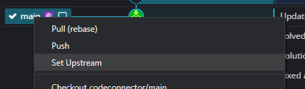 select "set upstream" from right click of local branch